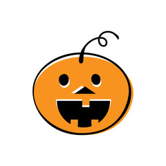 Pumpkin halloween icon on white background Vector illustration