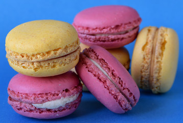 Pink strawberry and peach macarons