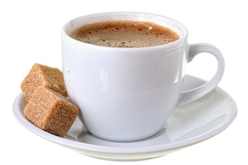 White porcelain cup coffee isolated
