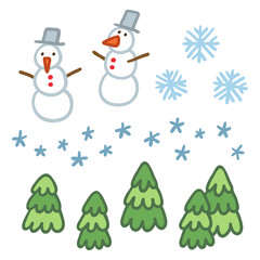 Winter and Christmas themed outdoor doodles