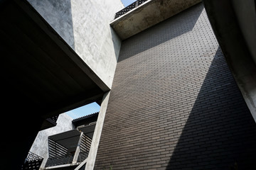 Obraz premium The shadow on a dark gray wall panel