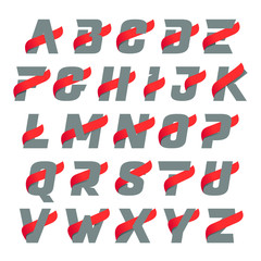 Alphabet letters with fast speed red wing.