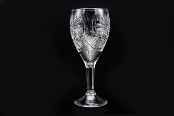 Crystal glass on black background