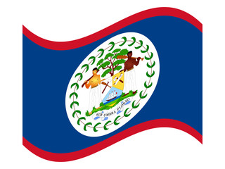 Obraz premium Wave Flag of Belize.Vector illustration eps 10