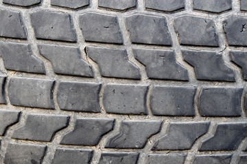 old car tire. worn tread