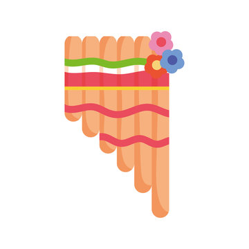 musical pan flute instrument mexico icon