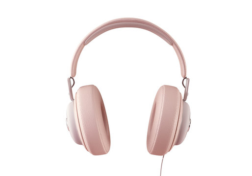Modern headphones 3d rendering isolated on white background.