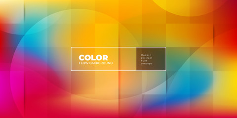 Liquid color background design with square cells. Fluid gradient shapes composition. Multicolor Futuristic design posters. Eps10 vector.