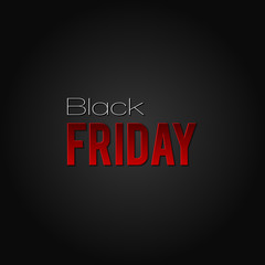 Black Friday sale inscription design template.  Black Friday Super Sale offer. Discount offer presentation. Creative concept for sales season. Black Friday banner. Vector illustration on black backgro