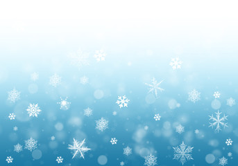 Naklejka na ściany i meble Blue Winter Background with snowflakes for your own creations