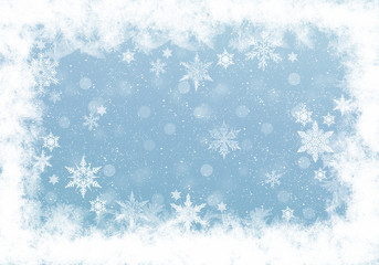 Blue Winter Background with snowflakes for your own creations