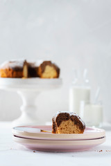 Homemade cake with yougurt and chocolate