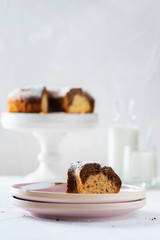 Homemade cake with yougurt and chocolate