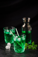 Alcoholic green cocktail