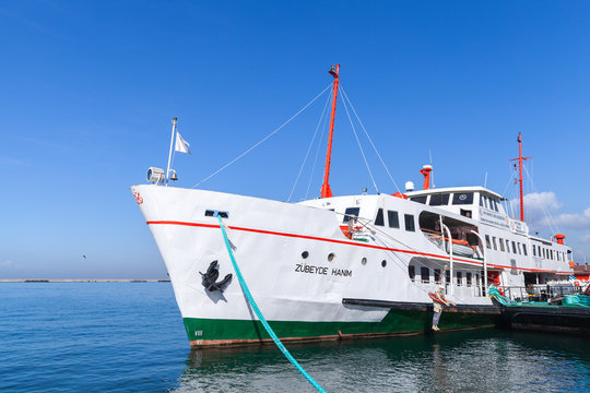Education and Museum Ship moored in Izmir city