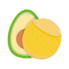 avocado and tortilla food tradition mexico icon
