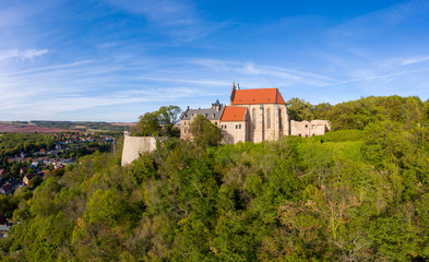 Fototapeta na wymiar Mansfelder Land Blick über Mansfeld Schloss mansfeld