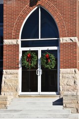 Two Wreaths on Church