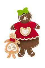 a festive Christmas wonderful toys in the form of gingerbread isolated on white background, Christmas tree ornament for the new year