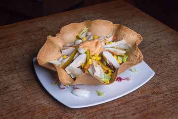 mexican, lettuce, tomato, vegetable, dinner, snack, tortilla, food, healthy, lunch, meal, cuisine, fresh, meat, burrito, wrap, nutrition, gourmet, salad, pepper, salmon, delicious, taco, sauce, fish, 