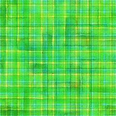 Watercolor stripe plaid seamless pattern. Colorful stripes background