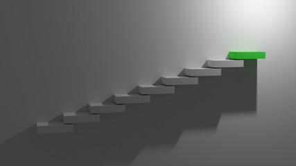 success steps going from left to right at an angle, with a green step at the top