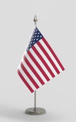 USA table flag on a gray background