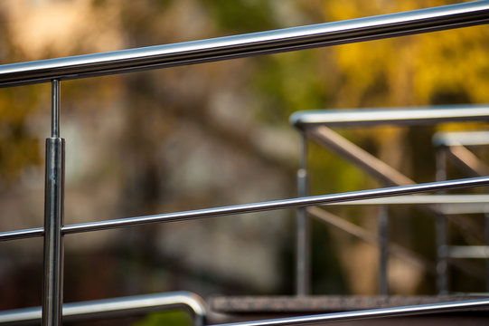 Stainless steel metal railings outdoor modern buildings