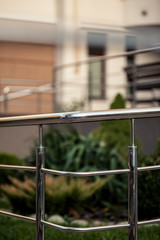 Stainless steel metal railings outdoor modern buildings
