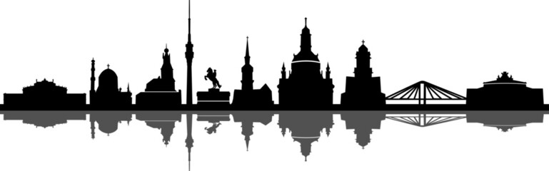 Dresden City Skyline Cityscape Vector