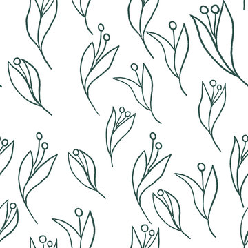 Scandinavian flowers seamless pattern for textile and paper.