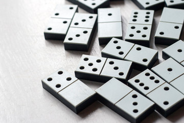 Domino chips on white background