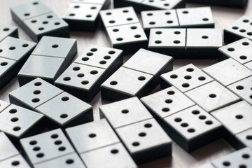 Domino chips on white background