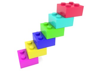 Obraz premium Stairs of colorful toy bricks