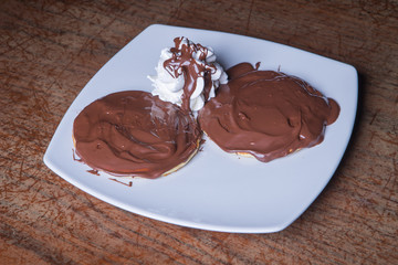 sweet, food, dessert, festive, closeup, gift, delicious, chocolate, plate, cup, cafe, coffee, holiday, candy, confection, table, wooden, traditional, gourmet, beverage, confectionery, luxury, snack, b