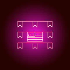 American, decoration, tape, icon. Modern American USA vector icon - neon vector. Can be used for web, mobile