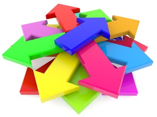 Colorful arrows in pyramid 