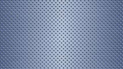 Abstract metal background with holes in blue colors
