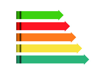 Infographic arrows. 5 options. Vector template. 