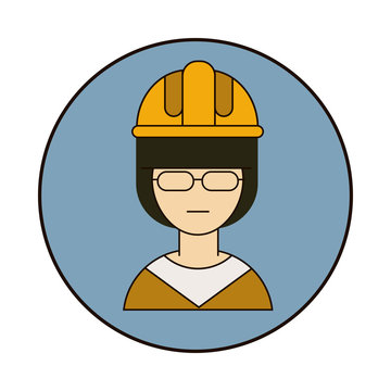 woman construction worker vector avatar vector illustration