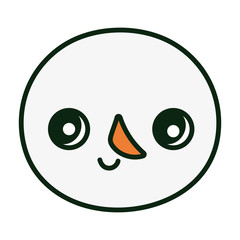 cute snowman face happy christmas