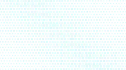 Abstract halftone gradient background of small squares, light blue on white