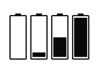 Battery charge indicator icons, vector graphics