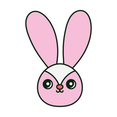 cute rabbit head character on white background