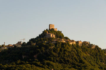 Obraz premium Landscape of medieval village Rocca d'Orcia in Tuscany, Italy.