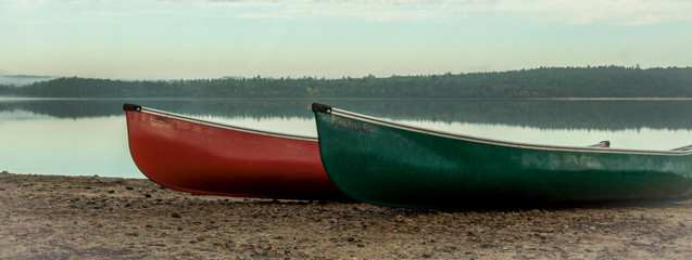 canoes on the beach