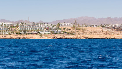 Red sea hotel resort Bay Akaba mountain landscape Egypt
