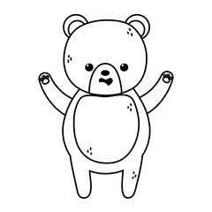 cute brown bear character cartoon thick line