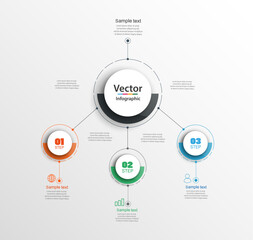 Vector abstract infographic template for business. Strategy in stages. Steps of development, teamwork. Business concept illustrated in 3 stages, parts, steps. eps 10