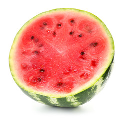 Half of tasty watermelon on white background